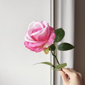 TEMU 웨딩 이벤트 파티 홈 장식을 위한 잎이 달린 장미 장미 꽃 10개 세트, 발렌타인데이, 아버지의 날, 어머니의 날, 졸업, 준틴스, 7월 4일 장식