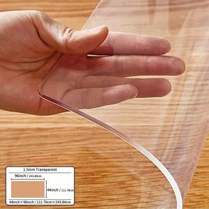 TEMU PVC 테이블보 1개 - 투명, 두께 1.5mm, 열에 강한 가정 및 호텔용 식탁 보호대