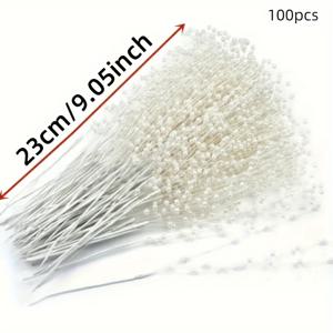 TEMU 50개/100개 인공 꽃, 화이트 펄 스틱 스프레이 4mm 진주 비즈 스트링, EORTA의 수제 꽃 비즈 스트랜드, 공예 부케 장식 DIY, 홈 파티 웨딩 크리스마스 가랜드 테이블 플로랄 아라넌지먼트, 크리스마스에 가장 적합