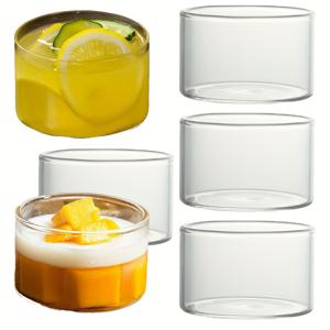 TEMU 2/4/6개, 6.4oz 열 저항 푸딩 그릇, 푸딩 컵, 요거트 그릇, 다기능 투명 유리, 샐러드, 스낵, 재사용 가능, 쉽게 청소, 전자레인지 및 식기세척기 안전, 주방 용품, 커피 가게 레스토랑 상업 사용, 데싱 소스 컵, 투명 샐러드 드레싱 용기 및 디저트 그릇, 계란 요거트 소스용