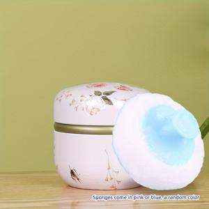 TEMU 여성용 목욕 및 여행용 파우더 퍼프와 파우더 박스, 3.15인치 파우더 박스와 파우더 퍼프 포함, BPA 프리, 푹신한 벨벳 파우더 퍼프 컨테이너, 여성 바디 루즈 더스트 드라이 파우더 박스, 여행 및 가정 사용 - 빈 박스