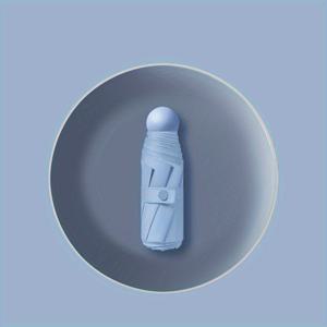 TEMU 미니 캡슐 우산, 초경량 자외선 차단, 패션 캐주얼 베이직 스타일, 수동 개폐, 6개 골판대 철제 프레임, 포ンジ 원단, 여성용 휴대용 접이식 디자인