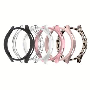 TEMU 삼성 FE/5/4용 6개 세트 매트 하드 PC 범퍼 케이스 (40mm & 44mm) - 스크래치 방지, 가벼운 커버, 블랙, 화이트, 핑크, 프린트