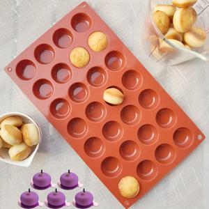 TEMU 프랑스 디저트, 초콜릿 및 비누 만들기에 사용할 수 있는 실리콘 실린더 몰드 - 1개 28구멍 노스틱, 유연하고 재사용 가능한 미니 케이크, 사탕 및 접착제 방울용 베이킹 몰드 - DIY 주방 공예 도구