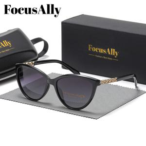 TEMU Focusally 여성 패션 카티 아이 레트로 안경 - 보호, TAC 렌즈, 폴리카보나이트 프레임, 케이스 및 안티-포그 천 포함, 세련된 안경