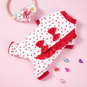TEMU 사랑하는 마음을 담은 새로운 가을과 겨울 강아지 옷, 하트 리본, 넥타이 장식. 부드럽고 높은 품질의 재질로 귀여우며 따뜻하며, 실내와 실외 모두 사용할 수 있습니다.