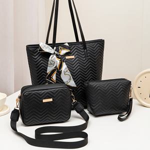 TEMU 3pcs 빈티지 스타일 가방과 스카프 페어링, 분위기 가득, 토트백, 핸드헬드백, 어깨 크로스바디백 포함, 아름다운하고 놀라운 선물.