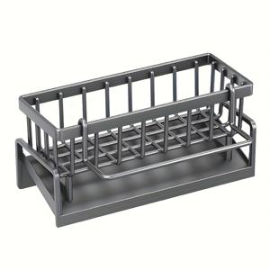 TEMU 탈착식 바구니가 있는 다기능 ABS 주방 싱크 정리대 – 공간 절약형, 스펀지와 천을 위한 이중 칸막이 랙, 주방 및 욕실 수납에 이상적, 주방 싱크 액세서리|싱크대|씽크대