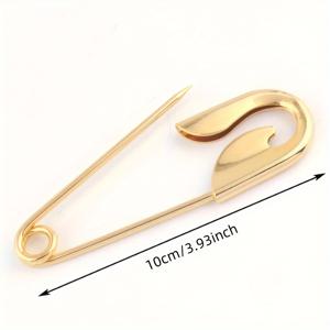 TEMU 1/10개, 100mm 황금 대형 안전 핀, 스카프, 담요, 스커트, 니트 직물 공예용 DIY 자수 도구 액세서리, 내구성 있는 금속 핀
