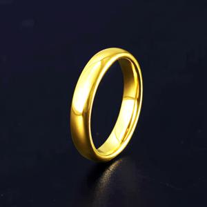 TEMU 1개 남성용 18K 금도금 텅스텐 웨딩 밴드 - 4mm 심플 디자인, 내구성 강한 변색 방지 약혼반지, 결혼식, 기념일, 크리스마스, 발렌타인데이 선물 추천 - 그에게 딱 맞는 간결한 웨딩 링, 현대적인 주얼리, 고품질 마감