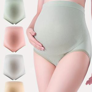 TEMU 4pcs 고리스트 산모 속옷 - 스lim Fit, 신축성, 통기성, 임신 및 산후용 No-Seam 디자인, 여름 편안함, 배 지원, 올 시즌 착용, 산후 지원|스킨니 피트 속옷|신축성 있는 소재