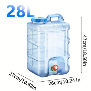 TEMU 1pc 휴대용 물통 Faucet - 캠핑, 로드 트립, 하이킹에 이상적 - 순수한 무기물 물 보관 용기, 0.79-7.39 갤런, 파란색, PE 소재, 노동절/독립기념일 야외 레저에 완벽