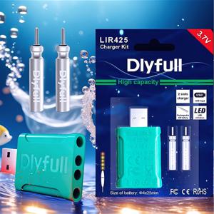 TEMU DIYfull LIR425 충전식 배터리 충전기 키트 야간 낚시 전자 낚시대 팁 라이트 글로 스틱, 해안 낚시 알람 빛나는 플로트 LED 야간 낚시 액세서리