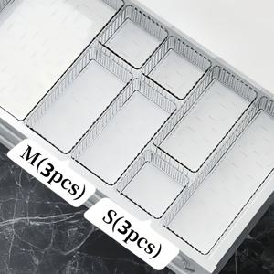 TEMU 6개 투명 아크릴 보관함 세트, 다기능 서랍 분리대, 쌓을 수 있는 침실 욕실 기숙사 정리함, 데스크용, 립스틱, 아이섀도우, 보관