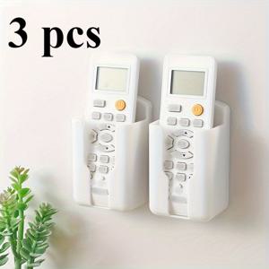TEMU 3pcs 공간 절약 벽걸이 리모컨 홀더 - TV, 에어컨 및 더 많은 것에 대한 내구성 있는 플라스틱 보관함 - 정리된 가정 장식에 이상적, 리모컨 보관|현대 가정 장식|플라스틱 구조, 리모컨 홀더