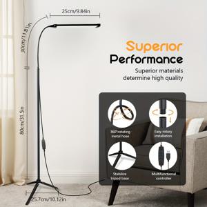 TEMU 조절 가능한 LED 책상 램프, 바닥 스탠딩 라이트, 96개의 LED, 3가지 색온도, 조절 가능한 밝기, 버튼 제어, USB 전원, 눈썹 연장용 유연한 가위넥, 살롱, 스파, 메이크업, 거실, 침실, 사무실 읽기, 책상 조명|책상