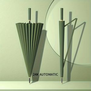 TEMU 24-리브 자동 개폐 골프 우산 - 남녀공용 방풍 및 폭풍 저항, 긴 손잡이, 24K 내구성 프레임, 골퍼를 위한 컴팩트하고 휴대하기 쉬운, 헤비 듀티 방풍 우산