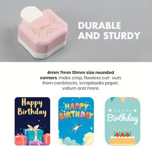 TEMU 카드 만들기, 스크랩북킹, 비즈니스 카드를 위한 3-in-1 코너 펀치 도구 - 4mm 7mm 10mm 라운드 코너 커터, 종이용 내구성 있는 플라스틱 공예 도구