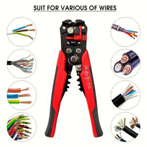 TEMU 전문 전기 기술자의 자동 와이어 스트리퍼 - 다기능, 24-10AWG 범위, 빠른 와이어 스트리핑 및 케이블 크림핑 도구, 미끄럼 방지 그립, 4 계절 가정 개조, 전기 유지보수 및 자동차 유지보수에 적합, 전기 손 도구