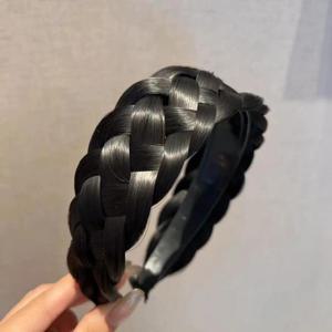 TEMU 여성용 와이드 트위스트 가발 머리띠 여성용 와이드 피쉬 본 브레이드 Hairbands 수제 헤드 후프 헤어 스타일링 모자를 쓰고 있죠 액세서리 선물
