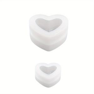 TEMU 2개 하트 모양 실리콘 몰드 DIY 공예용 - 탈형이 쉽고, 비독성, 수제 비누, 양초, 장식용 오너먼트에 완벽 - 대형(8x7x3.9cm) & 소형(6.3x5.8x3.7cm) 몰드 포함