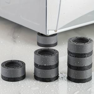 TEMU 세탁기 및 건조기 받침대용 4개의 진동 방지 고무 패드: 소음 감소, 바닥 보호, 세탁실 사용에 적합