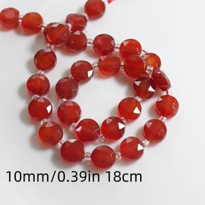 TEMU 1줄 18cm 천연 스톤 비즈 DIY 액세서리 만들기용 - 핑크, 옐로우, 그린, 블루 & 클리어 컬러 이중면 라운드 비즈, 팔찌 목걸이 귀걸이 공예 재료, 스페이서 비즈, 보석 조각, 주얼리 제작 소재