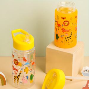 TEMU 1개 귀여운 만화 동물 450ml 물병, 빨대 포함, BPA 프리 폴리스티렌, 누수 방지, 뚜껑 포함, 충전되지 않음, 스포츠, 야외 캠핑, 피크닉, 여행 모험용