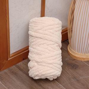 TEMU 고급 셔닐 청키 원사 - 500g, 노필, 기계 세탁 가능 DIY 뜨개질 & 크로셰 프로젝트용 - 담요, 스웨터 등에 완벽 - 크림, 오렌지, 연회색, 진보라, 검정 색상 가능|뜨개실