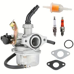TEMU 50cc/110cc 오토바이용 유니버설 알루미늄 캐브레타, 에어 필터, 스파크 플러그 및 가스켓이 포함된 완전한 키트, 고성능 PZ19 케이블 스로틀 밸브 1개