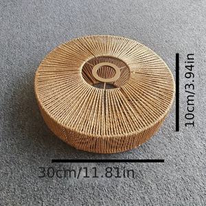 TEMU 1 수공예 짠 종이 라탄 천장 램프 쉐이드 - 모던 팜하우스 스타일, 식당, 거실 및 주방에 적합, 걸기 쉬운 바구니 디자인, 배터리 필요 없음, 거실 장식