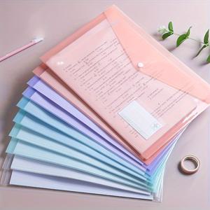 TEMU 10pcs A4 플라스틱 폴더, 두꺼운, 투명 버클이 있는, 아크릴론нит릴 부타딘 스타인 (ABS) 재질로 제작된, 학생 및 전문가용