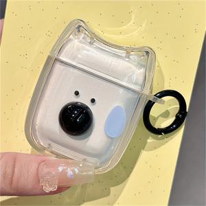 TEMU 귀여운 만화 강아지 헤드폰 케이스, 3D 코 땀 디자인, 투명 하드 플라스틱, AirPods 1/2/3/4 및 AirPods Pro 2와 호환, 귀여운 키체인 액세서리|헤드폰|케이스