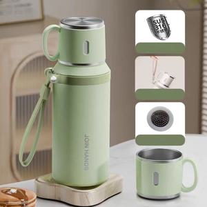 TEMU 1pc 316 스테인리스 스틸 진공 단열 스포츠 보틀 뚜껑, 티 인퓨저 및 손잡이 포함, 600ml/21oz 휴대용 커피 머그잔 야외, 여행, 사무실, 학생용 - 이상적인 크리스마스 선물