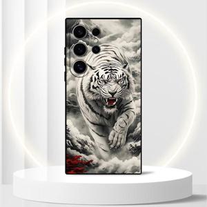 TEMU 삼성 S25 울트라 S24 S23 S22 플러스 S21 S20 FE와 호환되는 풍경 잉크 페인팅 동물 호랑이 갤럭시 노트 20 울트라 매트 펀다 실리콘 충격 방지 케이스 보호 커버|폰케이스