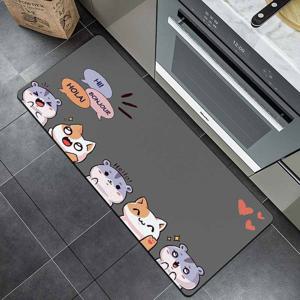 TEMU 1pc 두꺼운 1.1cm 주방 바닥 매트, 고양이 패턴 프린트 바닥 매트 두꺼운 미끄럼 방지 내마모성 주방, 거실, 현관, 발코니, 욕실 및 가정 장식에 적합