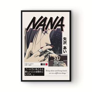 TEMU 방 장식 1pc NANA 빈티지 일본 애니메 포스터, 프레임 없는 폴리에스테르 캔버스 벽화, 침실, 거실, 교실, 가정 및 기숙사 장식용 패션 만화 프린트