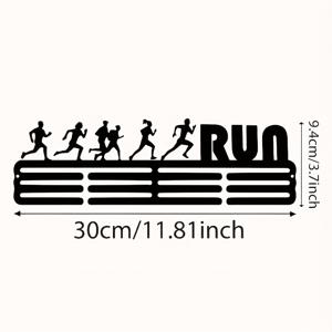 TEMU 1 슬림한 블랙 메탈 메달 디스플레이 랙 - 벽걸이형, 60개의 메달 수납, 쉬운 설치, 러너, 축구 & 소프트볼 선수에게 완벽 - 홈 데코 & 선물용 튼튼한 철제 수상 장식, 메달 행거 디스플레이