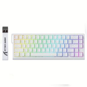 TEMU ATTACK SHARK X68 HE 8000Hz 유선 게이밍 키보드, 자석 스위치, 초고속 0.01mm RT 정확도, 조절 가능한 작동, PC/Mac용 RGB 조명, 인체공학적 디자인, USB 충전, USB 케이블 포함