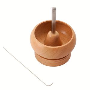 TEMU DIY 주얼리 만들기용 손쉬운 나무 비즈 스피너 - 금속 비딩 바늘이 있는 수제 목걸이 스피너, 씨앗 및 점토 구슬 팔찌 제작에 완벽함, 팔찌 만들기 필수품 | 러스틱 디자인 | 효율적인 공예 도구|팔찌