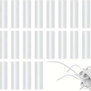 TEMU 20개 투명 로프 헤드 밀봉 열 수축 튜브 아글렛, 신발끈, 신발끈 끝, 고무 신발끈, 신발끈 클립, 로프끈, DIY 신발끈 헤드, 의류 로프 헤드, 폴리비닐 클로라이드로 제작