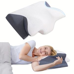 TEMU 1pc 베개 코어, 세련되고 간단한 나비 메모리 베개, 다기능 세그먼트 베개, 분리 가능한 및 기계 세척 가능한 커버, 부드럽고 편안한 침구, 휴일 선물.