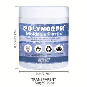 TEMU 투명 열가소성 비즈, 투명 녹는 폴리모프 펠렛, DIY 공예용 경량 모델링 컴파운드, 코스프레 액세서리, 임시 수선 무료 레진, 자유롭게 성형 가능, 롤플레이, DIY 모델링, 창의적 활동 (1.76/5.29oz)