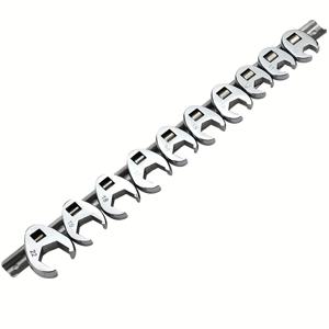 TEMU 10개입 3/8인치 드라이브 크로우풋 렌치 10~22mm 메트릭 풋 오픈 엔드 스패너 토크 렌치 키 세트