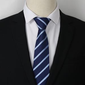 TEMU 남성용 8cm 파란색 줄무늬 넥타이 - 전문적인 폴리에스터 비즈니스 넥타이, 결혼식 및 공식 행사에 이상적, 정장 넥웨어 | 세련된 넥타이 디자인 | 내구성 있는 넥웨어