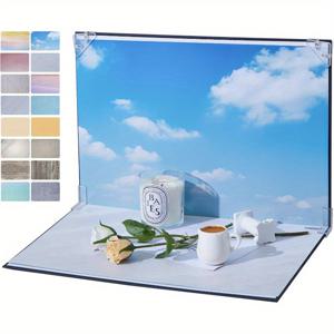 TEMU 16x11.5인치 사진 배경 보드, 8pcs 이중면 플랫 배경 종이, 하늘 시리즈 제품 사진 배경 키트, 속성, 음식, 보석, 화장품, 소규모 콘텐츠 창작자 배경