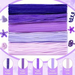 TEMU 500개 분홍색 파이프 클리너 세트 - 혼합 색상, DIY 예술 프로젝트용 직물 공예 용품, 창의적인 손수 제작용 장식된 휘어진 막대