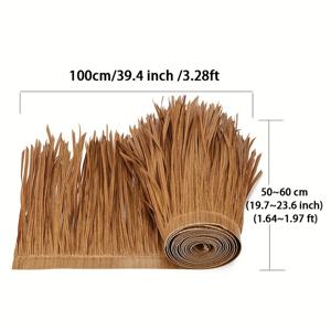 TEMU DIY 인공 잔디 지붕 타일 롤 - 나무 집, 바, 파티오, 파티 장식 제작을 위한 고품질 합성 잔디, 설치가 쉬움, 전기 필요 없음, 정원 장식