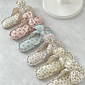 TEMU [혼수기 다이어리] 3층 쿠션 스프링 꽃 실내 신발, 부드럽고 조용한, 미끄럼 방지 3중 패드 거실 신발, 얼굴 슬리퍼