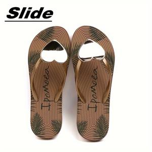 TEMU 여성을 위한 하트 장식 , 세련된 클립 토 플랫 썸머 슈즈, 가벼운 비치 슈즈
